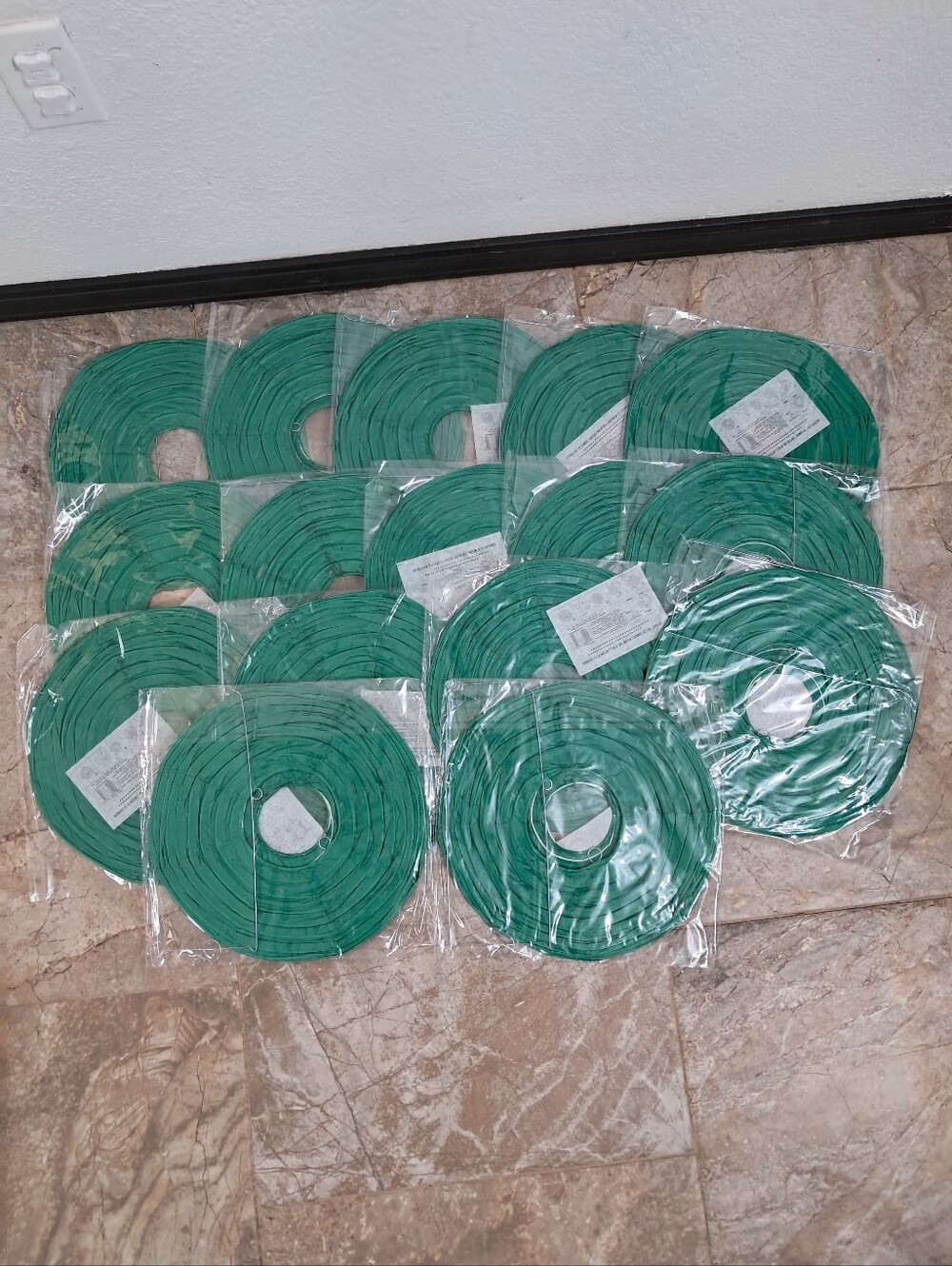 Bamboo Chinese Lanterns Set Of 16 Green Party Decoritive Indoor Outdoor New